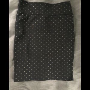 LuLaRoe Black with Gold polka dots Cassie 2XL